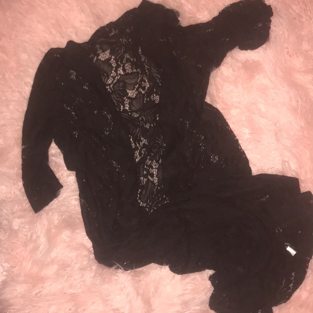 Black lace duster